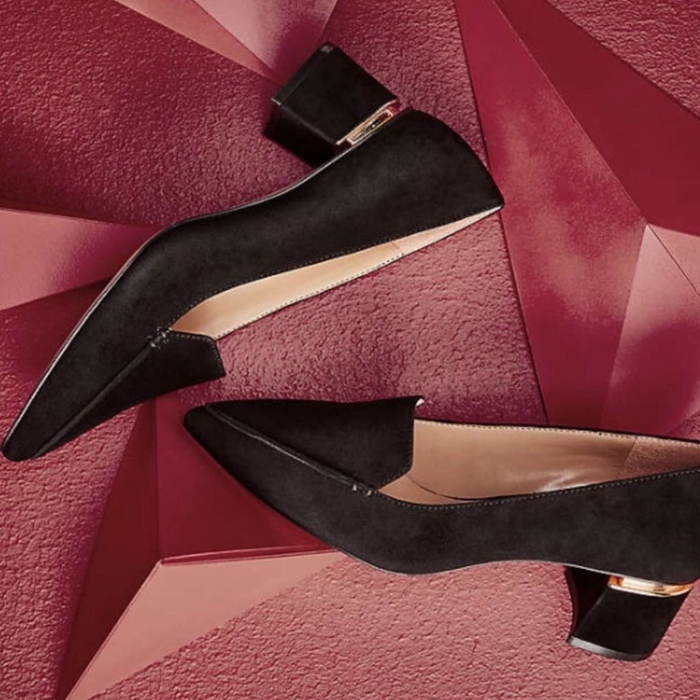 Enzo Angiolini Pointed Loafer Suede Leather Pumps